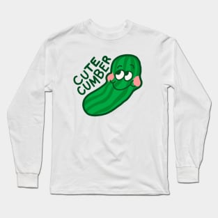 I'm One Cute-Cumber - Vegetable Pun Long Sleeve T-Shirt